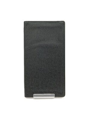 Louis Vuitton Taiga Card Holder Credit Bifold Long Wallet Black